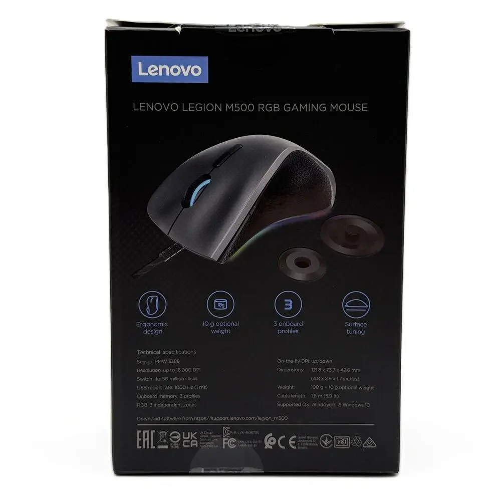 Lenovo Legion M500 RGB Wired USB Gaming Mouse - Black